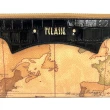 【Alviero Martini】義大利地圖包 異國風情 鱷魚紋雙拉鍊22卡長夾(地圖黃X黑色)