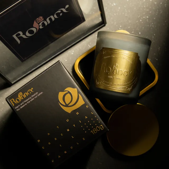 【Rofancy 洛帆晞】頂級黑金版-手工純精油蠟燭180g(4種香味任選)