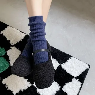 【Porabella】襪子 襪 素色襪 羊毛襪 加厚 女中筒襪 女襪 SOCKS