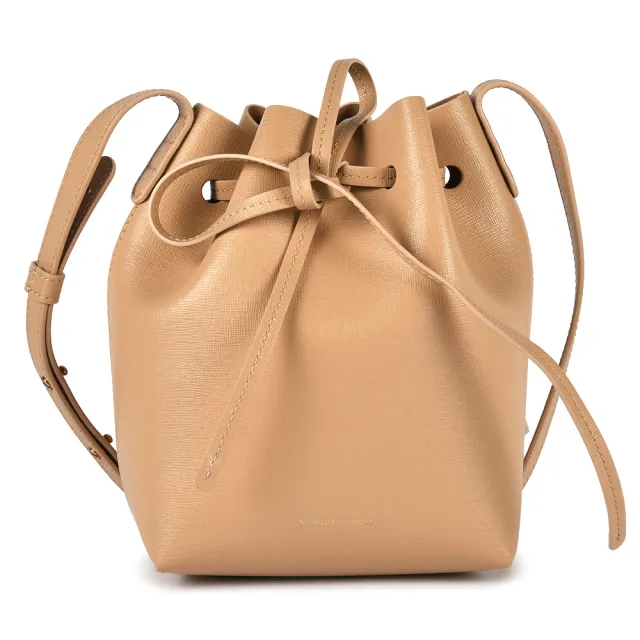 【MANSUR GAVRIEL】防刮皮革斜背MINI MINI水桶包(沙棕色)