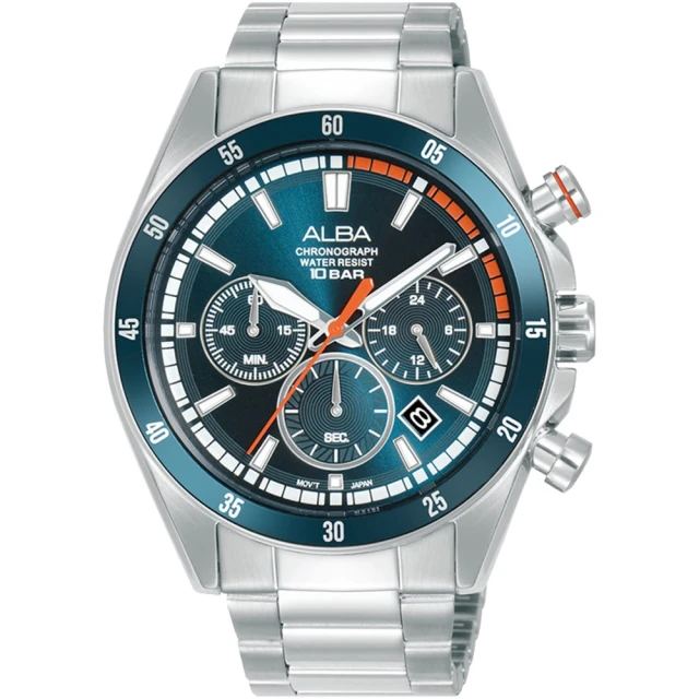 ALBA 雅柏官方授權A1 ACTIVE 時尚酷炫三眼計時男腕錶-43.5mm(AT3J23X1)