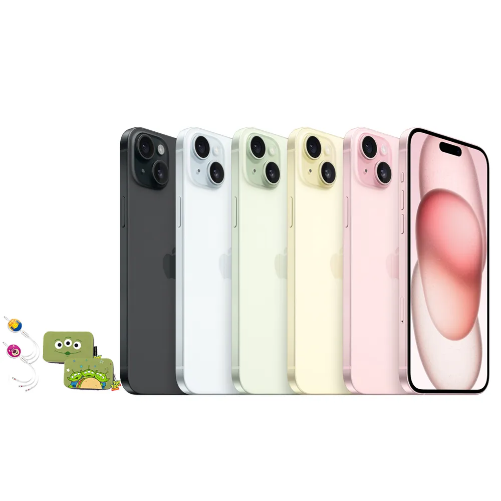 【Apple】iPhone 15(128G/6.1吋)(迪士尼三合一線+收納包組)