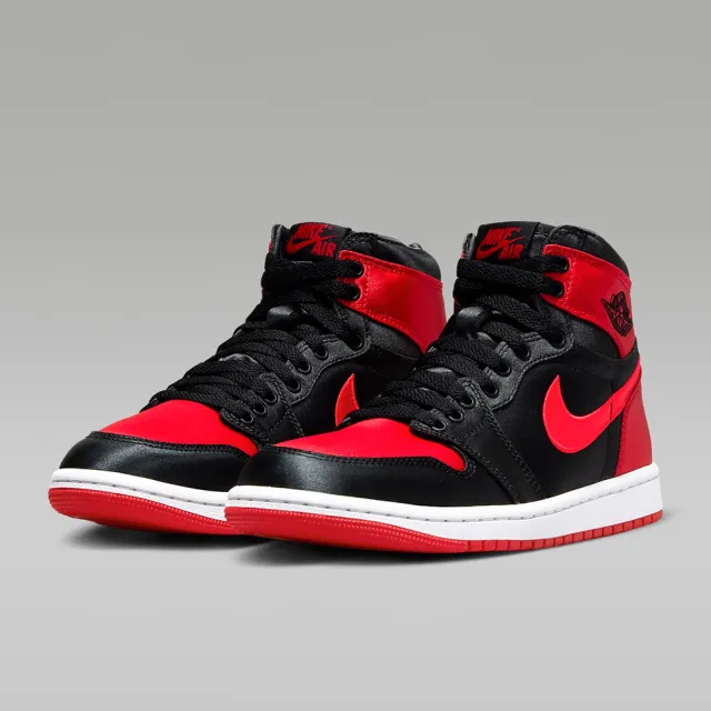 NIKE 耐吉】休閒籃球鞋運動鞋WMNS AIR JORDAN 1 RETRO HI OG 女鞋黑紅