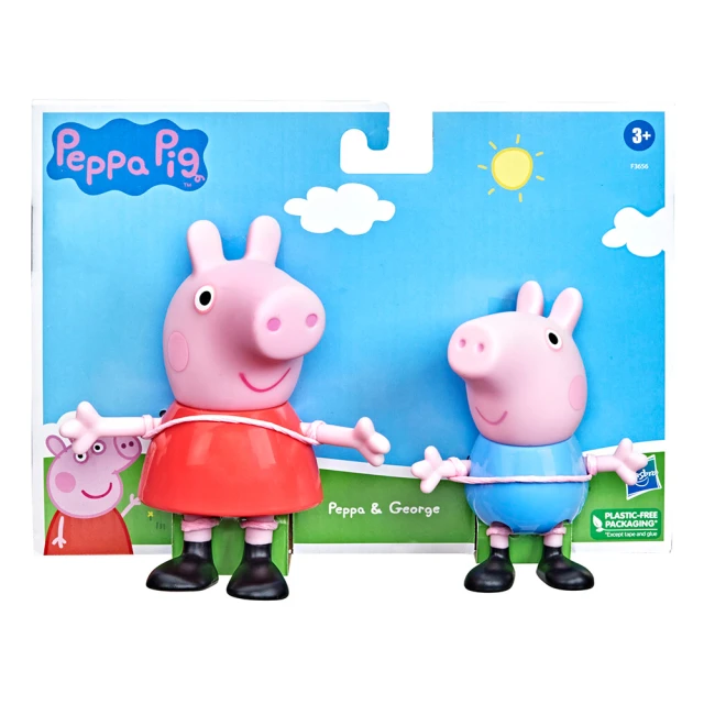 Peppa Pig 粉紅豬 粉紅豬小妹 大尺寸雙角色組 F3655(佩佩豬與喬治)