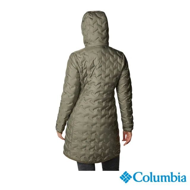 【Columbia 哥倫比亞 官方旗艦】女款-Delta Ridge™Omni-Heat鋁點保暖650羽絨長版外套-軍綠(UWR02940AG/HF)