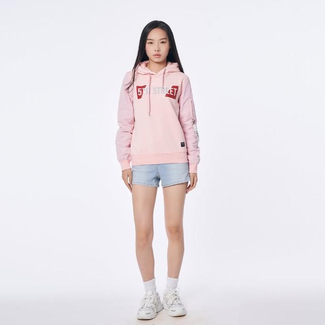 【5th STREET】女裝 短褲 牛仔短褲 女短褲 彈性 高腰 中藍(927018)