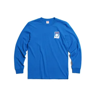 【EDWIN】男女裝 東京散策系列 刨冰旗幟長袖T恤(藍色)