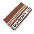 【BURBERRY 巴寶莉】Icon Stripe 經典條紋棉質圍巾(暗樺木棕色)