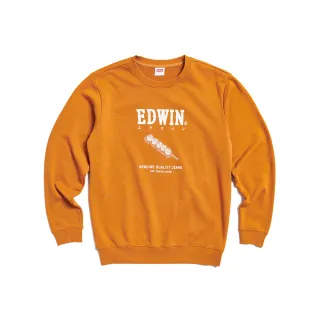 【EDWIN】男女裝 東京散策系列 美味糰子長袖T恤(黃褐色)