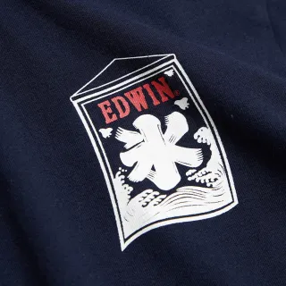 【EDWIN】男女裝 東京散策系列 刨冰旗幟長袖T恤(丈青色)