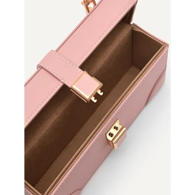 【PEDRO】Bianca盒狀單肩包/斜背包/手提包-黑/嫩粉色(小CK高端品牌)