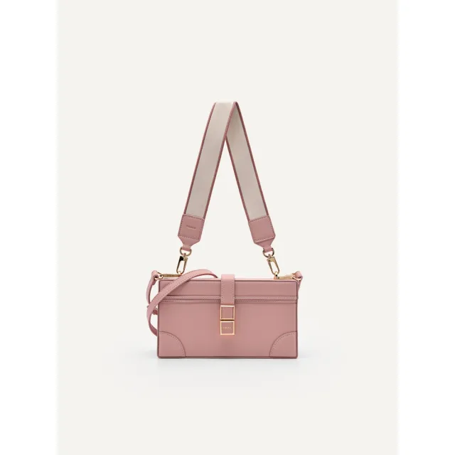 【PEDRO】Bianca盒狀單肩包/斜背包/手提包-黑/嫩粉色(小CK高端品牌)