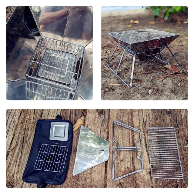 【May Shop】露營折疊不銹鋼燒烤爐便攜戶外BBQ焚火台