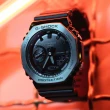 【CASIO 卡西歐】G-SHOCK 酷黑時尚 金屬八角防護構造雙顯錶 畢業 禮物(GM-2100BB-1A)