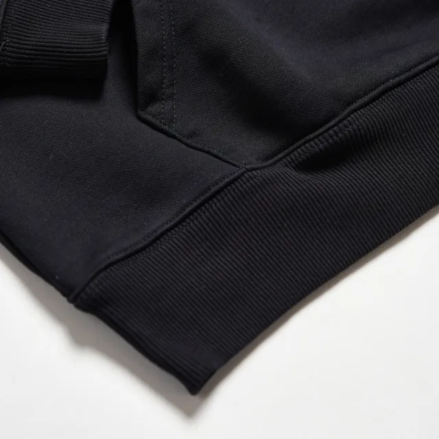 【EDWIN】男女裝 東京散策系列 美味燒肉連帽長袖T恤(黑色)