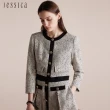【JESSICA】優雅顯瘦皺褶裙擺長袖小香風洋裝J30512
