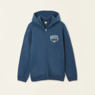 【Roots】Roots 男裝- 休閒生活系列 有機棉刷毛布連帽外套(藍色)