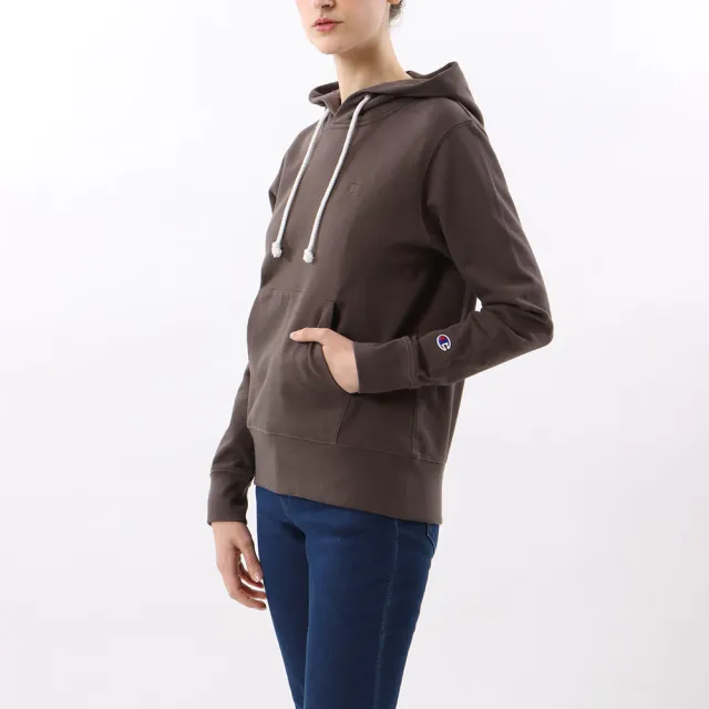 【Champion】官方直營 女款-小C 刺繡連帽上衣-深褐色(CW-T108-870)