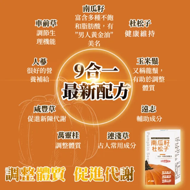 【薇爾艾伯】南瓜籽+杜松子-男性保健食品-1入/共30粒(九合一配方、熟男必備)