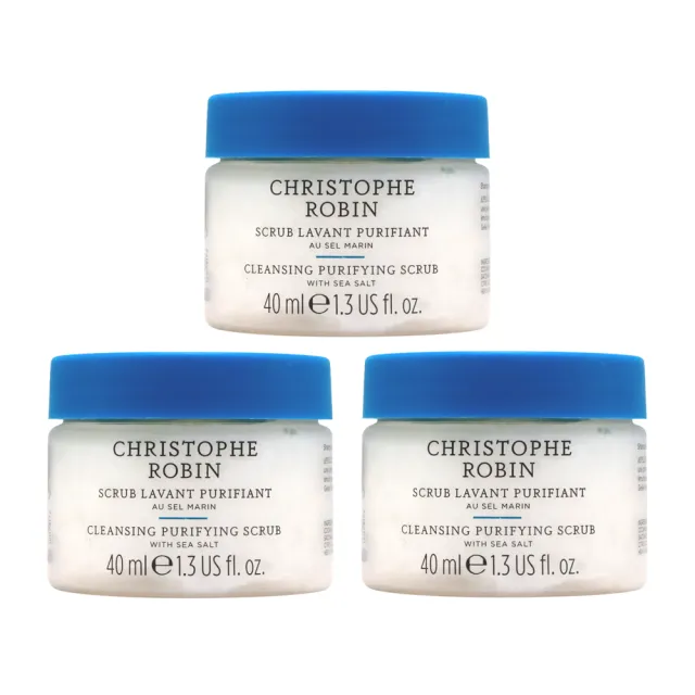 即期品【Christophe Robin】海鹽舒緩頭皮潔淨霜 40ml *3入組(原廠公司貨)