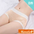 【Mevels 瑪薇絲】8件組 玫瑰親膚彈力棉質內褲/中高腰內褲(L/XL/XXL)
