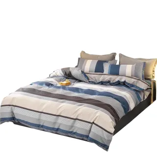 【Annette】舒柔棉 薄床包升級雙人薄被套三件組《休閒生活》(單人加大3.5x6.2)