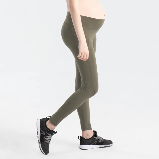 【Gennies 奇妮】FITNESS蜜桃輕托運動褲-綠(孕婦褲 彈力褲 韻律褲 修身 機能布)