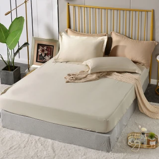 【Betrise】抗菌天絲素色枕套床包三件組-獨立筒適用加高床包- 窗台秘密(特大)