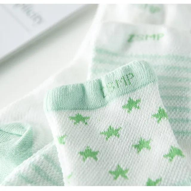 【橘魔法】涼夏星星點點超薄透氣網眼兒童襪短襪 (5雙一組)