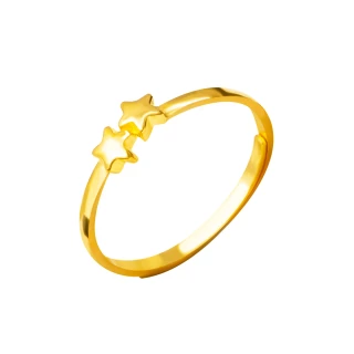 【金品坊】黃金戒指雙星尾戒 0.29錢±0.03(純金999.9、純金戒指、黃金尾戒)