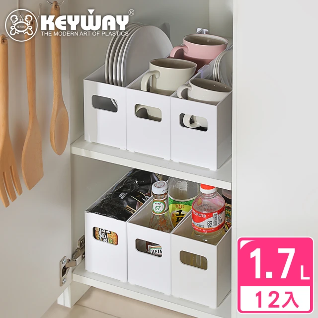 KEYWAY 聯府 莉絲100廚房收納盒 長窄型-12入(附連結扣 鍋具碗盤 廚櫃整理盒 Green made 台灣製造)