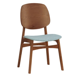 【BODEN】魯斯胡桃色藍布實木餐椅/單椅