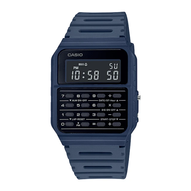 CASIO 卡西歐 復古計算機電子錶 橡膠錶帶 全自動日曆 日常生活防水(CA-53WF-2B)