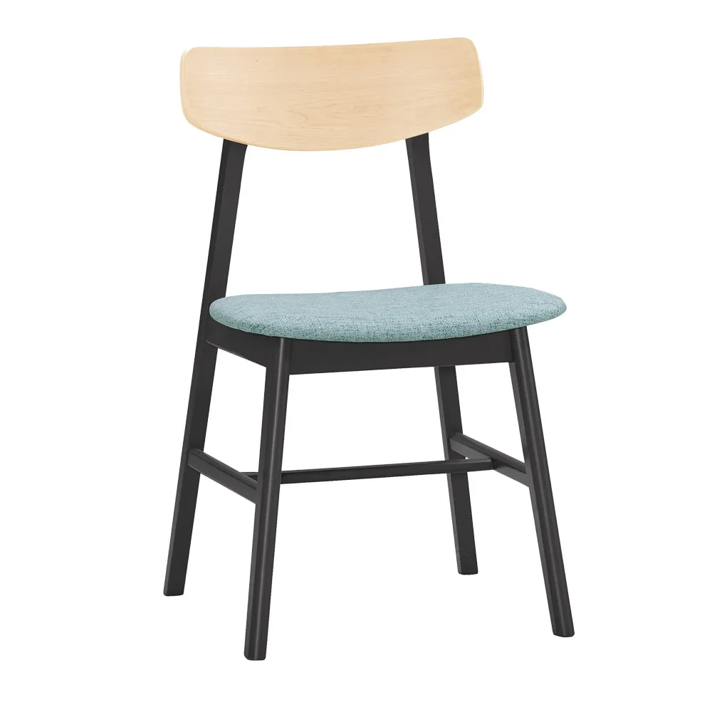 【BODEN】奧圖實木藍色布餐椅/單椅(四入組合)