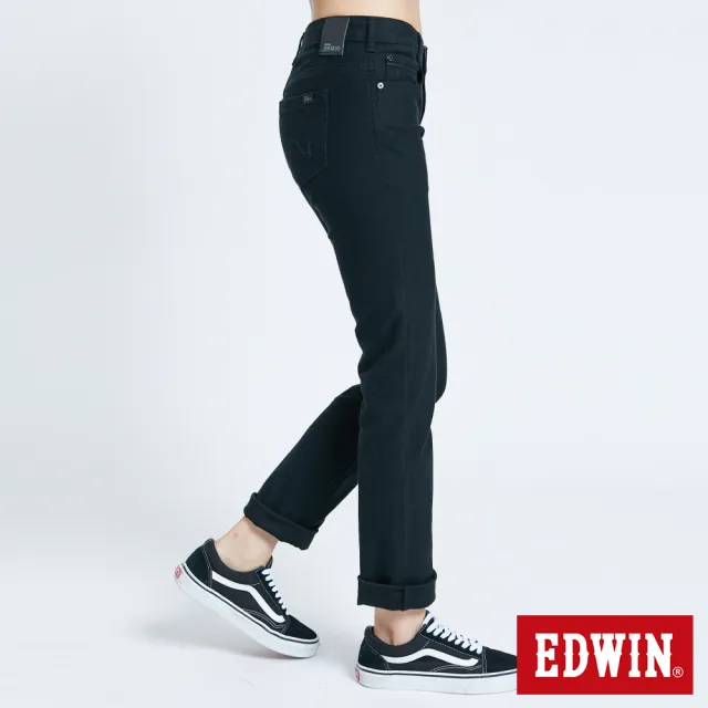【EDWIN】女裝 JERSEYS EJ3超彈中直筒迦績長褲(黑色)