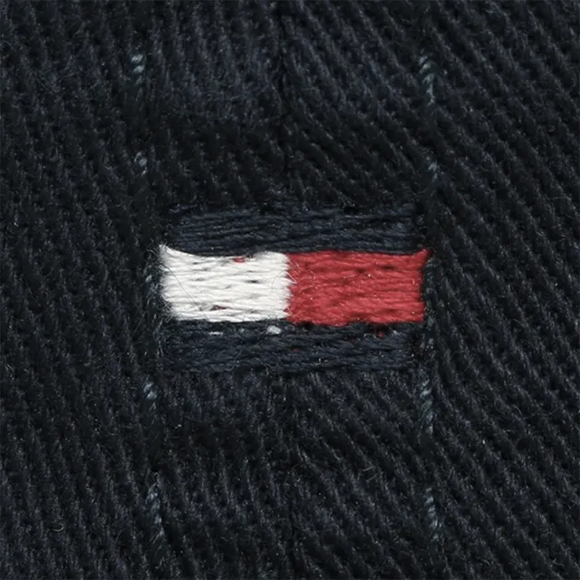 【Tommy Hilfiger】TOMMY 經典刺繡Logo可調式鴨舌老帽-黑色(平輸品)
