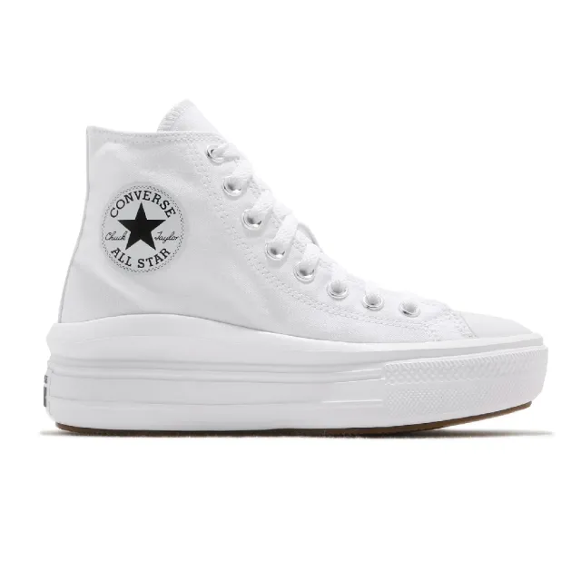 【CONVERSE】休閒鞋 All Star Move 女鞋 厚底 舒適 簡約 帆布 球鞋 穿搭 白 黑(568498C)