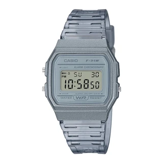 【CASIO 卡西歐】果凍材質系列 電子錶 小巧簡約錶面 樹脂錶帶 防水 LED照明(F-91WS-8)