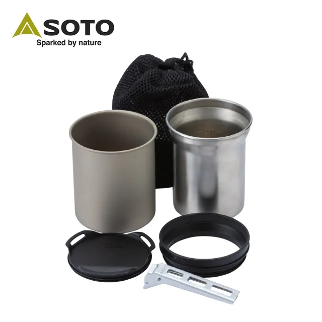 【SOTO】鈦杯/不銹鋼杯組 SOD-520(登山 露營 輕量化套杯組)