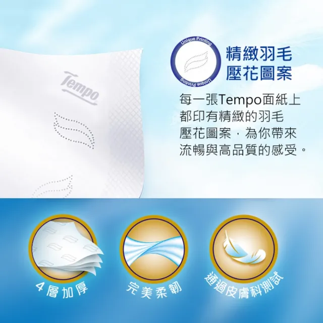 【TEMPO】4層加厚輕巧包面紙(天然無香/5包裝)