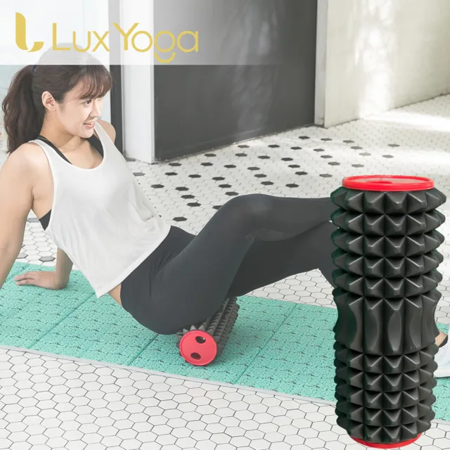 【Lux Yoga】刺蝟型按摩滾筒(台灣製/中空+旋蓋/可收納)