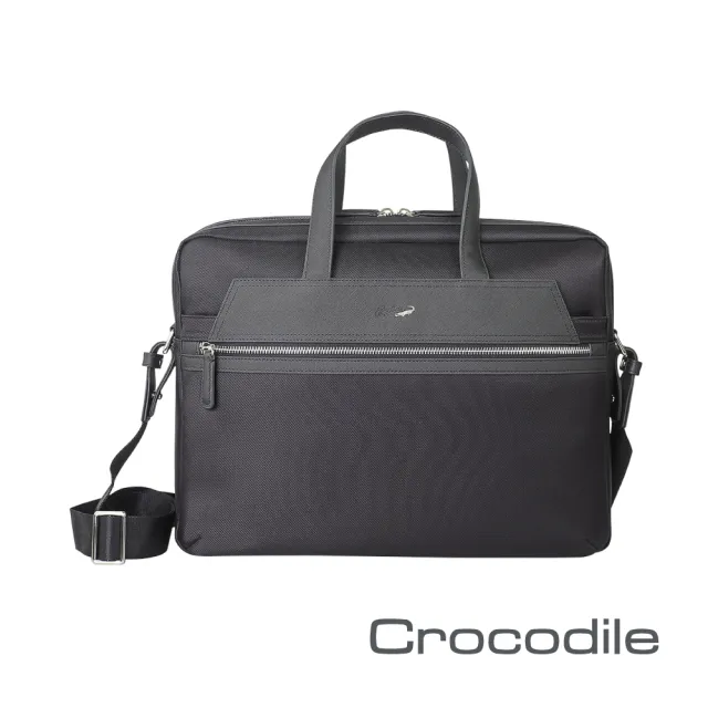 【Crocodile】雙11 鱷魚皮件 鱷魚皮件 防潑水 公事包 0104-08007-黑藍兩色(Wind 2.0 布配皮系列)