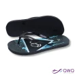 【QWQ】男款天然橡膠夾腳拖鞋-鞋帶保固-防滑耐磨-經典塗鴉-黑 MIT(ABBA00505)