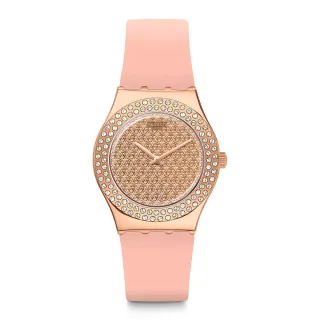 【SWATCH】I Medium Standard 金屬系列手錶 PINK CONFUSION 粉鑽光芒 瑞士錶 錶(33mm)