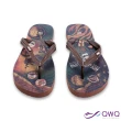 【QWQ】男款海灘夾腳人字拖鞋-玩水防滑-雨天拖鞋-66號公路-棕 MIT(ABBC00507)