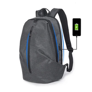 【CS 嚴選】美式風格USB充電 拉桿帶 防潑水 夜間安全警示 商務旅行15.6吋筆電大容量雙肩後背包(CS09108)