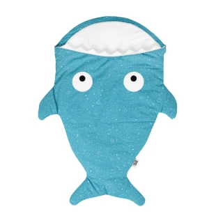 【BabyBites 鯊魚咬一口】西班牙設計-純棉嬰幼兒多功能睡袋-星空鯊魚 寶石綠(標準版)