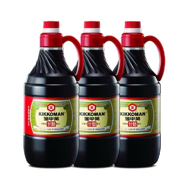 【龜甲萬】甘醇醬油PET1600ml 3入組(100%純釀造) (TQF微笑標章)