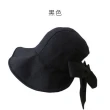 【OT SHOP】帽子 透氣棉質漁夫帽 遮陽帽 盆帽 C2098(素色 大帽檐蝴蝶結 方便收納 穿搭配件 防曬 帽子)