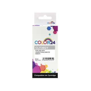 【Color24】for CANON CLI-726GY/CLI726GY 灰色相容墨水匣(適用 PIXMA MG6170/MG6270)